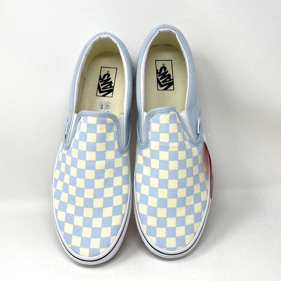 🌿Sale🌿 Vans Classic Slip On Checker Blue Canvas Sneaker Men's Size VN0A33TB42Y - Picture 6 of 10
